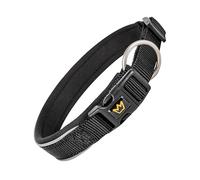 Rudelkönig Collier pour Chien Paola - Collier Chien Ajustable - Collier Chien réfléchissant en Noir - Collier Chiot