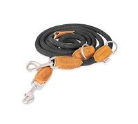 Rudelkönig Laisse Emma 2,30 m en Noir - 3 Points pour Chien - Lounge Robuste et Résistante - Idéal pour Dressage et Promenades