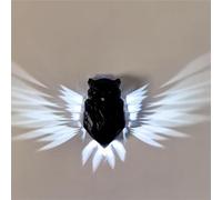 RUDFUZ Applique murale LED 3D en forme de hibou magique en résine imprimée 3D - Décoration murale à piles pour chambre à coucher, salon, escalier, couloir, cuisine, pub, café (sans batterie)