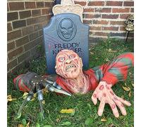 RUDFUZ Horreur Creeper Zombie Halloween Accessoires Rubie's Nightmare on Elm Street Freddy Krueger Tomb Walker Sculpture en résine pour l'extérieur Jardin Maison Fête 6.69x5.12in