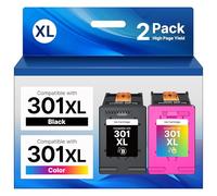 RUDGUZ 301XL Cartouches d'encre Remplacement pour HP 301 XL (Noir, Couleur) for HP OfficeJet 4630 4632 2620 2622 Envy 4500 5530 5534 4504 DeskJet 2540 1510 2544 2549