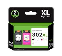 RUDGUZ 302XL Cartouches d'encre compatibles pour HP 302 XL pour HP DeskJet 1110 1112 2100 2130 2132 2134 Envy 4520 4521 4522 4524 OfficeJet 3830 3831 3832 3833 3834 3835. Imprimantes 3836 3838 (lot de