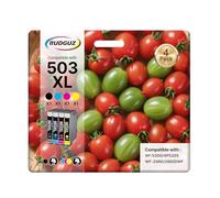 RUDGUZ 503 503XL Lot de 4 Cartouches d'encre de Rechange pour Epson 503XL Haute capacité Compatible avec Epson Expression Home XP-5200 XP-5205 XP5200, Workforce WF-2960 WF-2965 WF-2960DWF WF-2965DWF