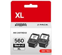 RUDGUZ 560XL PG 560XL Cartouche Remplacement pour Canon 560 560XL pour Canon PG-560 XL Compatibles pour Canon Pixma TS5350 TS7450i TS5350a TS7450 TS5350i TS5300 TS5351 TS5351a TS7451a (Noir, 2-Pack)