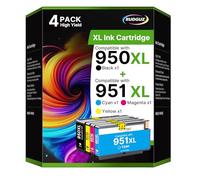 RUDGUZ 950XL 951XL Cartouche d'encre Compatible pour HP 950 et 951 pour HP Officejet Pro 8600 8610 8620 8615 8625 8630 8640 251DW 276DW (951XL Pack de 4 Cartouches)