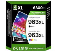 RUDGUZ 963 XL Remplacement Cartouche pour HP 963XL Pack de 4 Cartouches pour HP OfficeJet Pro 9010 9012 9020 9014 9015 9016 9018 9019 9022 9025 (Noir, Cyan, Magenta, Jaune, 4 Pack)