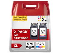RUDGUZ PG-575XL CL-576XL Multipack Cartouche Remplacement pour Canon 575 XL 576 XL pour Cartouche 575 et 576 pour Canon TS3550i,TR4750i,TR4751i,TS3551i,TS3551 (Noir, Couleur)