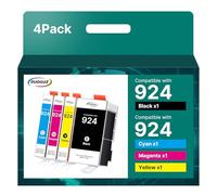 RUDGUZ pour HP Office Jet Pro 8120 924 Cartouches d'encre pour HP 924 Pack de 4 Cartouches 924 Cartouche Encre pour HP OfficeJet 8120e 8122e 8124e 8125e pour OfficeJet Pro 8130e 8132e 8134e