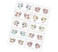 Rudiaoa 10pcs Christmas Eye Tatoos Stickers for Holiday Fun Easy Application and Removal Safe Temporary Stickers for All Ages Holiday Tatoos Decals
