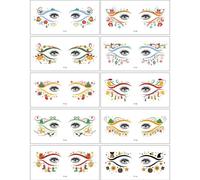 Rudiaoa 10pcs Christmas Eye Tatoos Stickers for Holiday Fun Easy Application and Removal Safe Temporary Stickers for All Ages Holiday Tatoos Decals