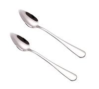 Rudiaoa 2 PCS Home Stainless Steel Grapefruit Spoon Ice Cream Dessert Spoon Serrated Edge Fruit Coffee Stirring Spoons Teaspoons Grapefruit Spoons
