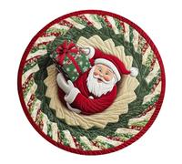 Rudiaoa 2. Tapis De Illusion D'optique Festif Rond Antidérapant avec Père Noël pour Les Décors Chambre À Coucher Et Salon en Polyester Doux