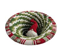 Rudiaoa 2. Tapis De Illusion D'optique Festif Rond Antidérapant avec Père Noël pour Les Décors Chambre À Coucher Et Salon en Polyester Doux