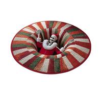 Rudiaoa 2. Tapis De Illusion D'optique Festif Rond Antidérapant avec Père Noël pour Les Décors Chambre À Coucher Et Salon en Polyester Doux