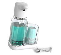 Rudiaoa 3. Smart Countertop Mouthwash Touchless Dispensing 750ml Capacity & Built-in Paper Cup Storage Space-Saving Electric Mouthwash Dispenser