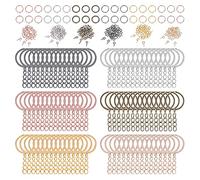 Rudiaoa 450 Pièces pour Porte-clés avec Chaîne Et Petits Crochets À Œillets À Vis De 8 Mm pour La Fabrication De Porte-clés Faites Le Vôtre pour 6 Cols avec Chaîne en Vrac Et Anneaux Ouverts