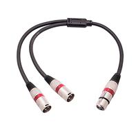 Rudiaoa Adaptateur À 3 Pin XLR Cordon De Séparateur Féminin À Double Câble Y Mâle Microphone Équilibré 0 5 M
