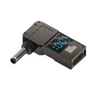 Rudiaoa Adaptateur de chargeur en alliage de type C vers 100 W avec charge rapide pour ordinateur portable 7450, alimentation USB C portable avec moniteurs en temps réel