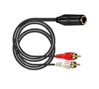 Rudiaoa Adaptateur Y Mâle À Femelle 6.35mm Cordon Doré De 1/4 Pouces avec Réduction du Bruit pour Systèmes Sonores Adaptateur Femelle À Mâle