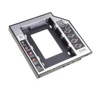 Rudiaoa Boîtier en aluminium 9,5 mm 12,7 mm 2ème disque dur pour ordinateur portable, CDDVD ROM Bay avec adaptateur de disque dur antichoc