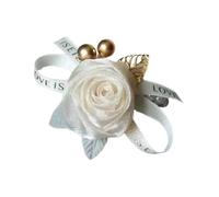Rudiaoa Bracelet élastique élégant avec roses et perles pour demoiselles d'honneur, bracelet réglable pour fête de mariage, The wrist is elastic and can be adjusted in size, Fil