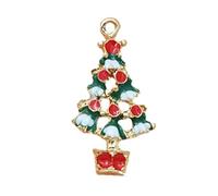 Rudiaoa Breloques De Noël en Émail Fabrication De Bijoux Breloque d'arbre pour Bricolage Collier Boucle d'oreille pour Or Et Argent Simple