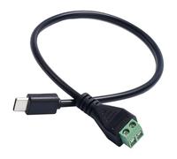 Rudiaoa Câble Adaptateur Flexible Type C À 2 Pin Terminal 30 Cm 3A Cordon d'alimentation sans Soudure Ligne pour Le Haut -Parleur du Ventilateur De -Parleur Cord d'alimentation LED pour L'instrument