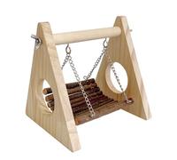 Rudiaoa Cage À Perroquets en Bois Multifonctionnelle Résistante La Mastication Jouet Suspendu Lit-balançoire pour Soulager Le Stress Et Balançoire Oiseaux en Bois Naturel