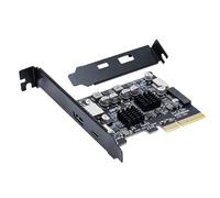 Rudiaoa Carte d'extension PCIE 4X vers USB 3.2, connecteur avant de type C, 10 Gbit/s, pleine vitesse, carte d'extension pour ordinateur de bureau