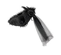 Rudiaoa Chapeau de capitaine pirate tricorne du XVIIIe siècle avec dentelle réglable et long voile pour costume colonial Halloween jeu de rôle