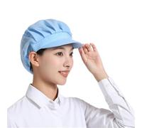 Rudiaoa Chapeau de chef avec maille respirante pour travailleur, filet à cheveux pour restaurant, service de traiteur, réglable pour la cuisine, professionnel pour la cuisine, bleu clair, Half net