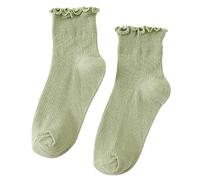 Rudiaoa Chaussettes À Volants À Volants Lolitas Crews Sweet High Ankle Summers Short Hosiery Streetwear Pour Femmes Frilly Crew Chaussettes Pour Femmes