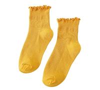 Rudiaoa Chaussettes À Volants À Volants Lolitas Crews Sweet High Ankle Summers Short Hosiery Streetwear Pour Femmes Frilly Crew Chaussettes Pour Femmes