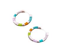 Rudiaoa Colorful Drip Oil Drop Hoop Earring Essential Lightweight Dainty Jewelry For Women Unique Designs Trendy Accessories Elegant Enameled Ear Hoops