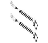 Rudiaoa Coupe-pastèque en Acier Inoxydable Lame Double Face Et Fourchette À Fruits Ustensiles De Cuisine Polyvalents Outil Coupe Pastèque Paquet 2
