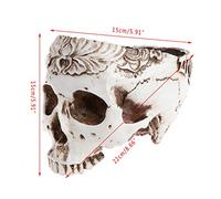 Rudiaoa Crâne pour Tête Pot De Fleur Intérieur Extérieur Lys Marguerite Rose Tulipe Conteneur D'affichage pour Patio Couloir Pelouse Belle Jardinière De Tête Florale