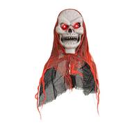 Rudiaoa Décorations d'Halloween en forme de tête de mort, décoration de fête pour cour, jardin, fenêtre, poupée d'esprit terrifiante, décoration de fête