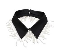 Rudiaoa Detachable Collar Decorative Collar Neckpiece With Artficial Pearls Trim Flowing Fringed Faux Collars For Formal Event Detachable Neckpiece For Women