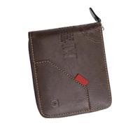 Rudiaoa Élégant portefeuille court pour homme avec fermeture éclair et porte-cartes en polyuréthane pratique pour un usage quotidien et professionnel, café clair, As shown in the picture 13cm error