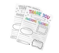 Rudiaoa Ensemble d'affiches créatives à colorier pour la semaine de reconnaissance des enseignants, cadeau artisanal pour écoles primaires et collèges en papier recyclé