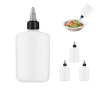 Rudiaoa Ensemble De 4 Bouteilles D'huile en PEHD Récipient Distributeur Condiments 120ML avec Becs Verseurs Précis pour La Cuisine Et L'extérieur HDPE Condiment Bottles Set