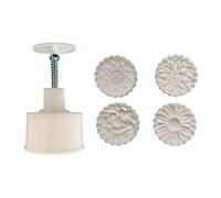 Rudiaoa Ensemble De Moules À Dessert Fleurs Rondes 150g Festival Mi-Automne Bricolage Pression Manuelle Fondant Gâteau Lune Outil Décoration Moule Presse Dessert