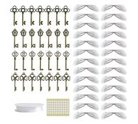 Rudiaoa Exquis Vintage Squelette Clés Volantes Charmes Fête De Mariage Faveur Pendentif Pour Art Artisanat Fabrication Bijoux Collier Volants Charmes Avec Ailes Libellule Et Squelette Ligne