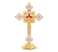 Rudiaoa Figurine De Croix en Métal Émaillé Jésus Crucifié Statue d'art Catholique Chrétien Statue De Croix pour Voiture