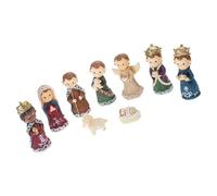 Rudiaoa Figurines De Scène La Nativité - Statue Sainte Famille Fabriquée À Main Pièce Maîtresse Noël Décoration Vacances (119 Caractères) Statue en Résine Sainte Famille avec Écurie