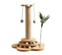 Rudiaoa Grattoir en Sisal pour Chats avec Plusieurs Jouets Meubles Chaton Piste À Gratter À Deux Couches Jouet D Chats