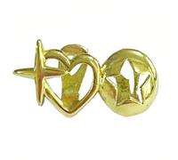 Rudiaoa Grilles dentaires en forme de cœur creux et étoiles style rétro, bijoux en acier galvanisé pour couple, événement, usage quotidien, bijoux de piercing corporel, cadeau, taille unique, Comme