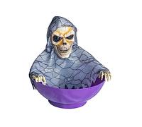 Rudiaoa Halloween Candy Holder Animated Decorations with Screaming Skull and MotionSensor for Trick OrTreat Spooky Bowl Bowl with MotionSensor
