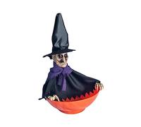 Rudiaoa Halloween Candy Holder Animated Decorations with Screaming Skull and MotionSensor for Trick OrTreat Spooky Bowl Bowl with MotionSensor