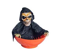 Rudiaoa Halloween Candy Holder Animated Decorations with Screaming Skull and MotionSensor for Trick OrTreat Spooky Bowl Bowl with MotionSensor